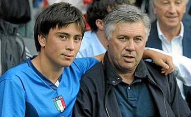 Davide y Carlo Ancelotti, en los comienzos de los años 2000.