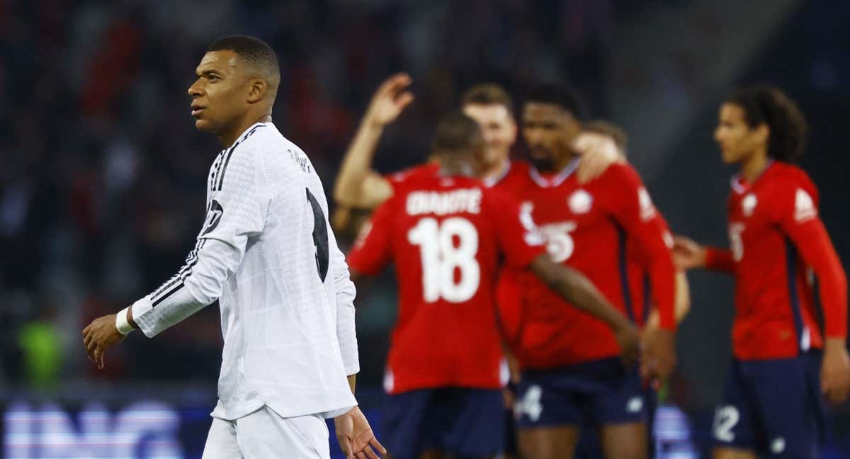 Mbappé, en el partido contra el Lille. /REUTERS