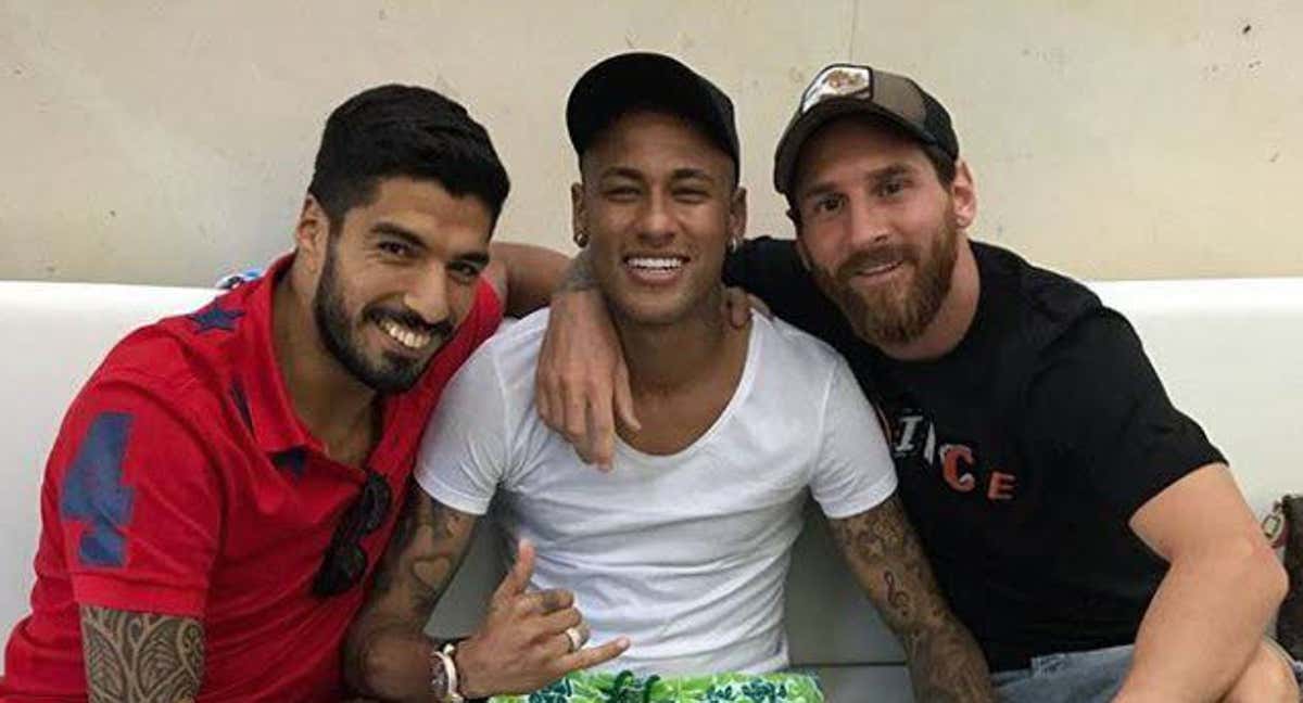 Luis Suárez, Neymar y Messi durante su etapa juntos en el Barcelona./Efe
