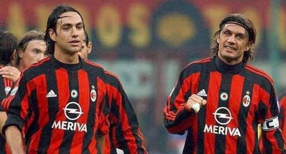 Nesta y Maldini coincidieron en la plantilla del AC Milan./