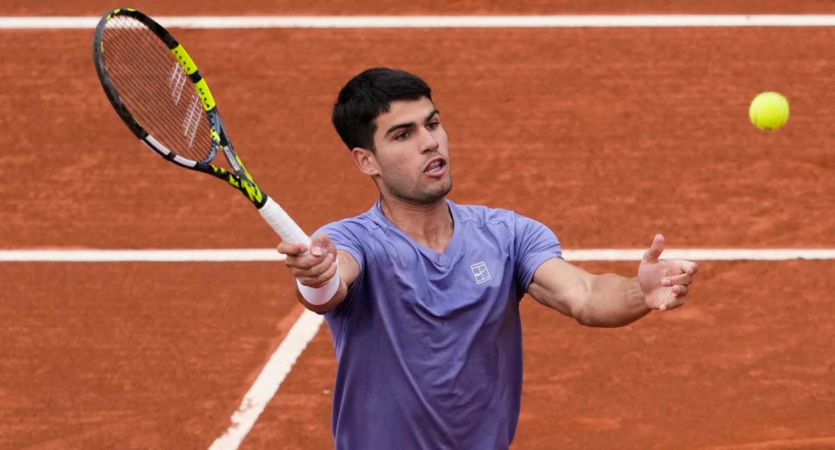 Alcaraz, en su debut en el Godó este martes. /EFE