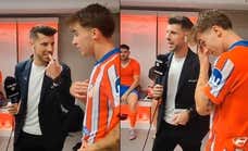 Detrás de la entrevista viral a Pablo Barrios en las entrañas del Pizjuán... que cerca estuvo de no hacerse: “Griezmann nos tiró un par de calcetines”